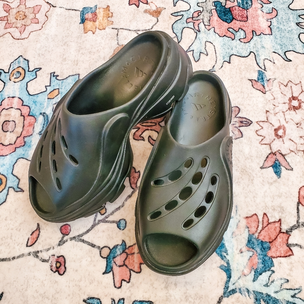 Adidas X Stella Mccartney Black Slip On Clogs